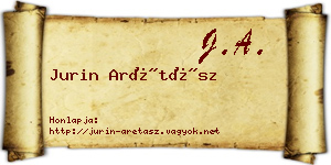 Jurin Arétász névjegykártya